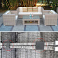 Miniatyrbillede 5 af 5: 10 stk. Udendørs Have Rattan Vikle Møbler Justering Fastgørelse Sofa Klips Connector Velegnet til Ra