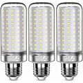 26W LED-pærer, 200W tilsvarende glødepære, 3000Lm, 6000K Kaldhvit, E27 Edison skrupærer, 3 stk [Energiklasse E]