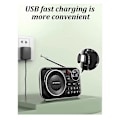 Miniatyrbild 2 av 5: FM-radio Bluetooth 5.0-högtalare för äldre HiFi TF/USB MP3-musikspelare med stöd för inspelning av hörlurar, Grön