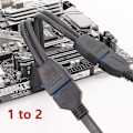 Miniatyrbillede 2 af 5: USB 3.0 Header Forlængerkabel, 19/20 Pin 1 Til 2 Y Splitter Forlængeradapter-yu