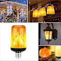 Miniatyrbilde 3 av 3: LED-pære med flammeeffekt - 2 stk E27 flammepære, tyngdekraftsensor, 4 lysmoduser