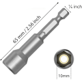 Miniatyrbild 3 av 4: Magnetisk bitshållare, 10 mm 1/4\" sexkantshylsdrivare med snabbväxlande spår för elektrisk handborr/litiumborr/luftskruvdragare/slagskruvdragare - 5 st