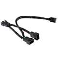 Miniatyrbillede 5 af 5: Fire-pin kabel PWM-blæsersplitter til 3 adapter, sort sleeved