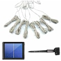 Miniatyrbillede 5 af 5: Solcelle-Parasol-Lysstreng - 104 LED'er - 8 Tilstande - IP67 - Vandafvisende - Perfekt Til Fest, Jul, Halloween, Camping (Positivt Hvidt Lys)
