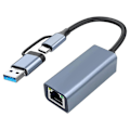 Miniatyrbilde 1 av 5: USB 3.0 til Ethernet-adapter med USB C til RJ45 Gigabit LAN 1000 Mbps kablet nettverk, nettverksadapter