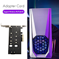 Miniatyrbilde 2 av 5: Dual M.2 PCIe Adapter, M2 SSD NVMe (M Key) Eller SATA (B Key) 22110 2280 2260 2242 2230 Til PCI-E 3.0 X 4 Host Controller Utvidelseskort For Stasjonær PC Pci