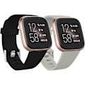Pikkukuva 1 / 5: Yhteensopiva Fitbit Versa -rannekkeen/Fitbit Versa 2 -rannekkeen kanssa, pehmeä silikoninen urheiluranneke Fitbit Versa 2/Fitbit Versa Lite/Versa Se -kelloille, 2 kpl