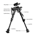 Miniatyrbild 2 av 5: 6-9 Tum Harris Bipod Hög Stöttålig Vridbar Bipod Fäste