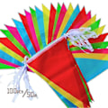 Pikkukuva 4 / 5: 50m Monivärinen Lippu, Kangaslippu Garland, Kolmiolippu, Lippulipun, Ulkolippu 100 kpl Xxf