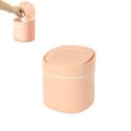 Mini bordpapperskorg med lock, liten soptunna för badrum, kök, kontor, sovrum, rosa