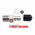 Miniatyrbilde 2 av 3: Pcp 8mm Hann Hurtigkobling 1/8 Npt 1/8bspp M10 M8 Enveis Foster Rustfritt Stål Fyllenippel Med Pakning Støvhette O-ring