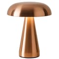 Wireless Rechargeable LED Table Lamp Metal Mushroom Copper