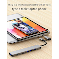 Miniatyrbild 4 av 5: USB-dockningsstation, 8-i-1-hub, med PD100W, SD/TF, Audio 3.5, 4 USB-portar, för bärbara datorer, T
