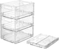 Miniatyrbild 1 av 3: Four-piece refrigerator organizer with handle, foldable and stackable, transparent refrigerator organizer, for kitchen, refrigerator, cabinets and...