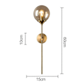 Miniatyrbillede 4 af 5: LED Indendørs Væglampe, E14 Guld Sengelampe, Amber Glas Kugle Væglampe til Soveværelse, Stue, Entré, Spisestue (Amber)