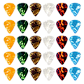 Miniatyrbild 1 av 5: 30st Gitarrplektrum 0.5mm 0.75mm 1.0mm Tunna Varierade Färgglada Kärlekshjärta Celluloidplektrum för Bas Elgitarr Akustisk Gitarr Ukulele KAESI