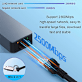 Pikkukuva 5 / 5: 2.5 Gigabit Ethernet -sovitin, Type-C USB 3.0 - RJ45 LAN 2500Mbps Nopea 2.5G Verkkokortti NA:lle