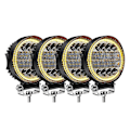 Pikkukuva 1 / 5: 4X LED-työvalot Pyöreät Keltaiset Spotti-Combo Valot Keltaiset Sumuvalot Maastoautoille