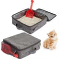 Foldable Travel Cat Litter Box, Portable Cat Litter Box - Waterproof - Lightweight - Foldable - With Carrying Strap - Includes Cat Litter Scoop - 30x30x11...