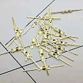 Miniatyrbilde 1 av 5: 100 stk.-pakke 33 mm Lysekrone Lampe Del Koblinger Klips Sløyfe Pins For Feste Krystaller Perle Deler Lysekrone Erstatninger Belysningstilbehør (go