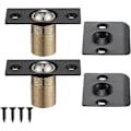 Miniatyrbillede 1 af 5: Skabsdør Kuglelås Hardware, Rustfrit Stål Lås Justerbar med Slagplade, Sort Finish 2 Pak, HBC100-BK-P2
