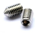 Miniatyrbilde 2 av 3: Sett med 16 koniske settskruer 5mm lange, forskjellige gjenger metrisk, M3, M4, M5 og M6. Sett med A2 rustfritt stål sekskant settskruer