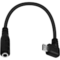 Pikkukuva 1 / 5: Micro-USB - 3,5 mm:n audioliitäntäadapterikaapeli, audio Micro-USB:hen, suorakulmainen Micro-USB-uros - 4-nastainen 3,5 mm:n naaraspuolinen kaapeli aktiiviselle klipsimikrofonille