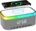 Digitaalinen herätyskello 15W langattomalla laturilla ja Bluetooth-kaiuttimella