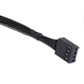 Miniatyrbillede 2 af 5: Fire-pin kabel PWM-blæsersplitter til 3 adapter, sort sleeved