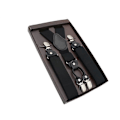 Miniatyrbillede 1 af 5: Elegant Seler Herre Ægte Læder Legering 4 Clips Bælte Elastiske Bukser Stropper Mode Kommercielle Bukser Seler 35 cm Bredde