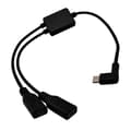 Typ C USB 3.1 Vinklad Han till 2 Hon Utökningsdata Laddningskabel Y-delare