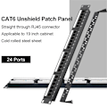 Pikkukuva 2 / 5: 24 Portin CAT6 UTP RJ45 Patch-paneeli 19 Tuuman 1U Kaapelin Runko Etulevy Hyllyasennus 50U Kultapinnoitettu, Rea