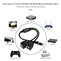Pikkukuva 4 / 4: Ethernet-verkkojakaja, 1 uros - 2 naaras Y-sovitinkaapeli, Ethernet-jatkopistoke