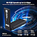 Miniatyrbilde 4 av 5: 5400Mbps WiFi6E USB3.0 Adapter Trådløst Nettverkskort Tri-Band 2.4G 5G 6G Wlan WIFI Mottaker Ethernet Dongle for PC Laptop Win 10 11 Driverfri