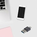 Pikkukuva 2 / 5: USB 3.0 - Type-C urossovitin kannettavan laturikaapelille, datan synkronointi, latausmuunnin, liitin, 10 Gbps nopeus, 2025. malli