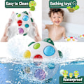 Miniatyrbild 2 av 4: Tidig utbildning silikon baby enkel grop sensory leksak med tandfunktion, flip board present (sköldpadda) för småbarn 6 månader+