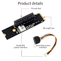 Pikkukuva 3 / 5: Ngff M.2 - Pci-e 4x -nousukortti M2 M-avain Pcie X4 -adapteriin Led-merkkivalolla Sata-virtanousukortti varten