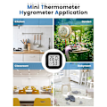 Miniatyrbillede 5 af 5: Mini Højpræcisions Digitalt Indendørs Hygrometer Termometer, (4.4cm*4.4cm, Sort, 1 Styk)