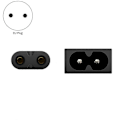 Pikkukuva 2 / 5: Yleisvirtajohto 1,5M 2-reikäinen latauskaapeli 8-merkkinen pää LED LCD TV Samsung -tulostimelle