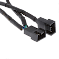 Miniatyrbillede 3 af 5: Fire-pin kabel PWM-blæsersplitter til 3 adapter, sort sleeved