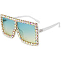 Miniatyrbilde 2 av 5: Krystall Solbriller Glitrende Rhinestone Konsertbriller Oversized Firkantet -farge:5 2025th