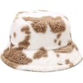 Miniatyrbillede 1 af 4: Vinter Faux Fur Bucket Hat Fluffy Varm Hat Til Kvinder Mænd Ko Print Khaki