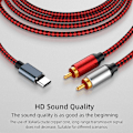 Pikkukuva 2 / 5: USB Type C - 2 RCA -äänikaapeli Type-C RCA -kaapeli, USB-C -äänilinja kotiteatterivahvistimelle DVD-soittimelle ja televisiolle