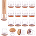 Miniatyrbillede 1 af 5: Stolebensbeskytter Anti-ridse Og Støjreducerende Stolefodspuder Silikone Stolepuder Stolepudebeskytter Parket Transparent 16 Stk 20mm