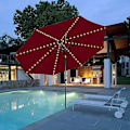 Miniatyrbillede 2 af 5: Solcelle-Parasol-Lysstreng - 104 LED'er - 8 Tilstande - IP67 - Vandafvisende - Perfekt Til Fest, Jul, Halloween, Camping (Positivt Hvidt Lys)