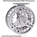 Miniatyrbillede 4 af 5: Fuld Aluminium Legering Metal Fluefiskeshjul CNC Bearbejdet 7/8 Fluefiskeshjul Sort