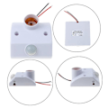 Miniatyrbillede 3 af 5: Lampefod E27 AC LED Pære Base Infrarød IR Sensor Automatisk Væglampeholder Fatning Bevægelsesdetektor