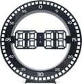 Digital Wall Clock, Black Electronic Silent Wall Clock, 12-inch Dial