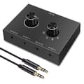 4-vägs 3,5 mm Jack Audio Switcher Stereo Bi-Directional Audio Switch Splitter Box 4 in 1 ut Hörlurar