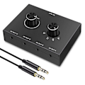 Miniatyrbillede 1 af 5: 4-vejs 3,5 mm Jack Audio Switch Stereo Bi-Directionel Audio Switch Splitter Box 4 ind 1 ud Hovedtelefon